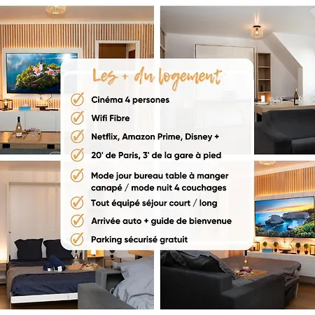 Apartment Le Cinereve L 20' Paris L Netflix L Fibre L Parking